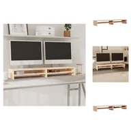 Akcesoria do monitorów - vidaXL Podstawa pod monitor 100x24x13 cm lite drewno sosnowe - meble TV - miniaturka - grafika 1