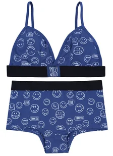 Granatowy komplet: biustonosz + majtki SMILEY 14-16 lat 164-168 cm - Biustonosze Granatowy komplet: biustonosz + majtki SMILEY 14-16 lat 164-168 cm - Biustonosze - miniaturka - grafika 1