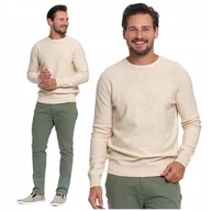 Swetry męskie - Klasyczny SWETER Męski Gładki Bawełniany Wygodny Okrągły Dekolt MORAJ - 3XL - miniaturka - grafika 1