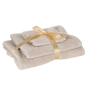 Komplet trzech ręczników Margo 30x50 50x90 70x140 beżowy - Ręczniki - miniaturka - grafika 1