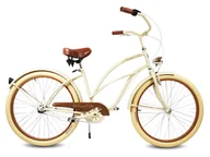 Rowery - Rower beach Cruiser damski 26 damka SAHARA RoyalBi kremowy biegi shimano - miniaturka - grafika 1
