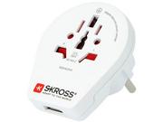 Inne akcesoria audio-wideo - Skross Adapter podróżny World to Europe + USB 1.500260 1 - miniaturka - grafika 1