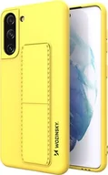 Etui i futerały do telefonów - Wozinsky Wozinsky Kickstand Case elastyczne silikonowe etui z podstawką Samsung Galaxy S21+ 5G S21 Plus 5G żółty - miniaturka - grafika 1