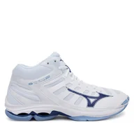Buty sportowe męskie - Buty halowe Mizuno Wave Voltage 2 Mid V1GA2465 Biały - miniaturka - grafika 1