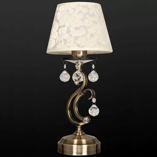 Inne Stojąca LAMPA stołowa VEN B-TH 12075/1 klasyczna LAMPKA nocna z kryształkami wzorki crystal patyna kremowa VEN B-TH 12075/1 - Lampy stojące - miniaturka - grafika 1