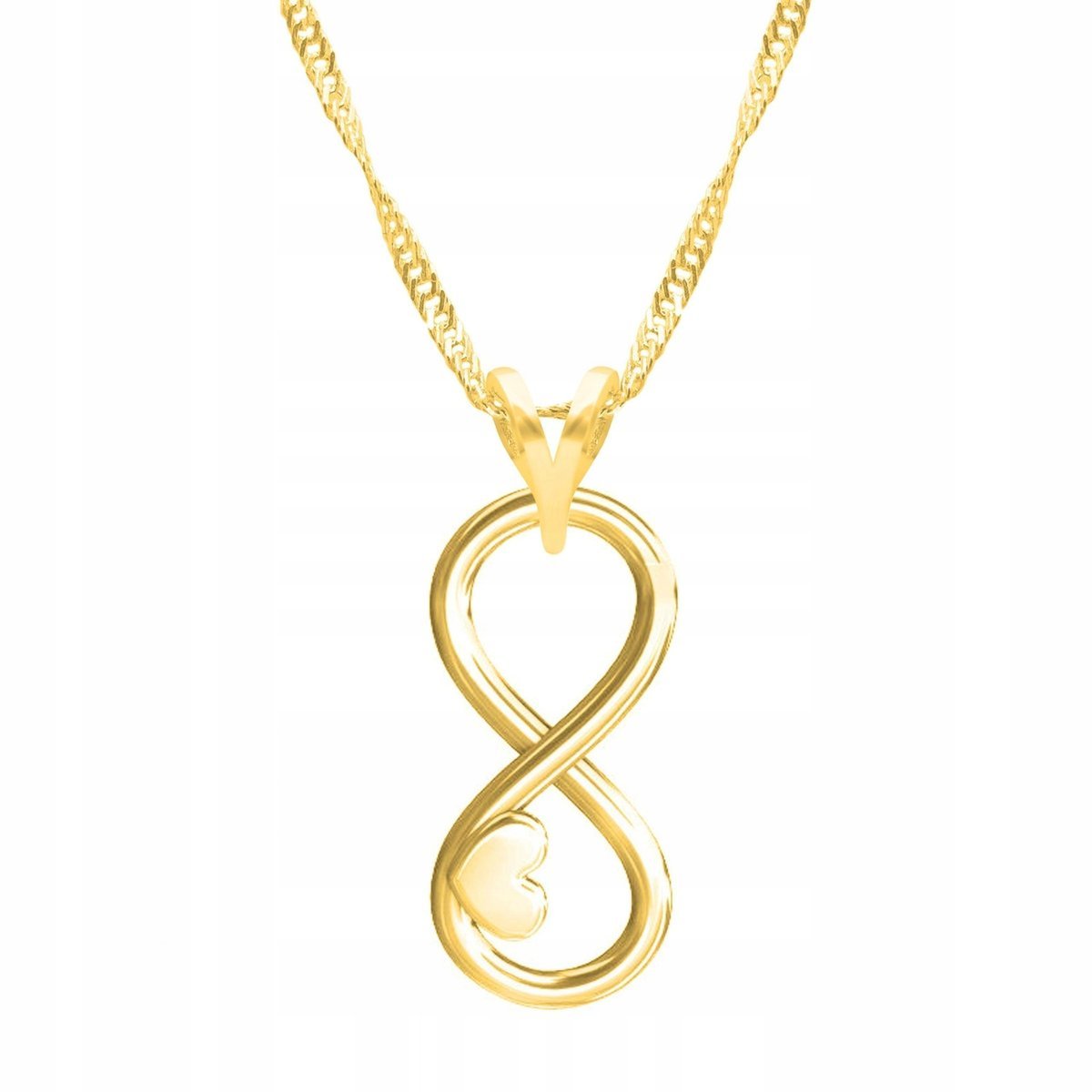 Złoty Naszyjnik z Nieskończonością Nieskończoność Infinity SREBRO 925