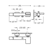 Baterie wannowe i prysznicowe - Tres Project 21117001NM czarna - miniaturka - grafika 1