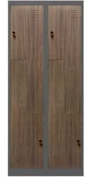 JAN NOWAK EcoDesign model JULIA, 800 x 1850 x 450 mm, szafa metalowa ubraniowa w stylu loft: antracyt/orzech - Szafki BHP - miniaturka - grafika 1
