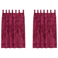 Zasłony - vidaXL Zasłony z weluru 2 szt. z oczkami wino czerwone 175x140 cm - miniaturka - grafika 1