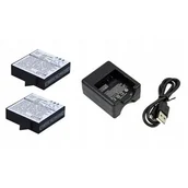 Ładowarki i akumulatory - Zestaw 2x Bateria + Ładowarka Do Xiaomi Yi 2 4k - miniaturka - grafika 1