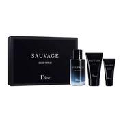 Kosmetyki i akcesoria do pielęgnacji brody - Dior Sauvage zestaw woda perfumowana spray 60ml + żel pod prysznic 50ml + krem nawilżający do twarzy i brody 20ml - miniaturka - grafika 1