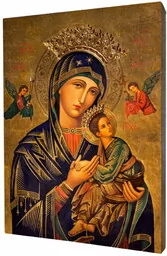 Matka Boża Nieustającej Pomocy - obraz religijny na desce lipowej - Ikony i obrazy sakralne - miniaturka - grafika 1
