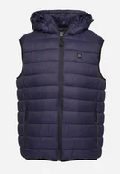 Kamizelki męskie - Niebieska Kamizelka z Pikowanym Wzorem i Odpinanym Kapturem Podgrzewana przez USB Rinnelia - miniaturka - grafika 1