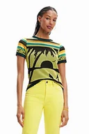 Koszulki i topy damskie - Desigual T-shirt damski, żółty, XL - miniaturka - grafika 1
