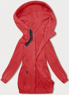 Bluzy damskie - LUŹNA DŁUGA BLUZA DAMSKA ZE ŚCIĄGACZAMI CZERWONA (AMG-332A) - LHD - miniaturka - grafika 1