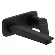 Baterie umywalkowe - HANSGROHE 71220670 Logis Jednouchwytowa bateria umywalkowa ścienna, podtynkowa z wylewką 19,5 cm Czarny Matowy - miniaturka - grafika 1