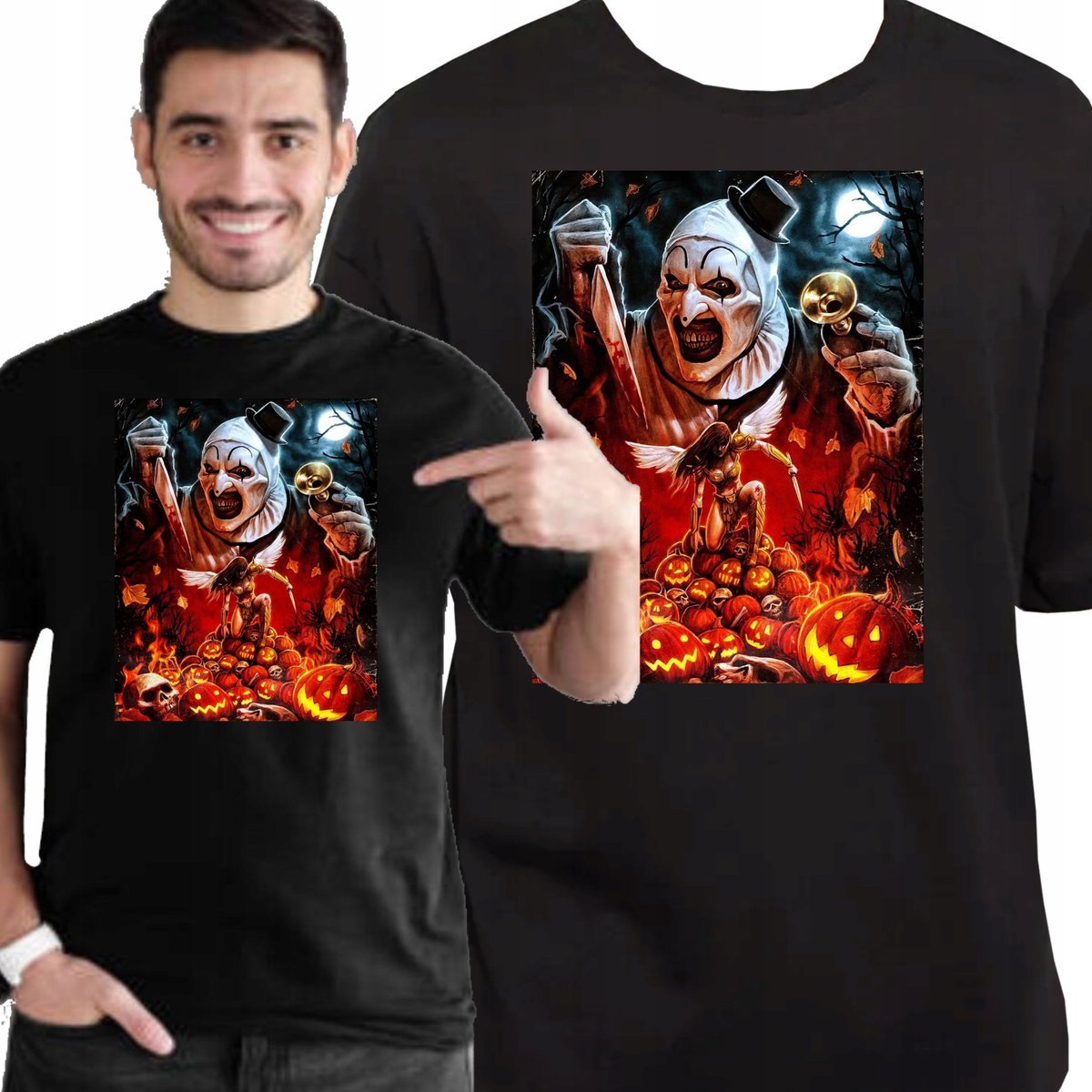 KOSZULKA TERRIFIER HALLOWEEN HORROR FILM JAKOŚĆ PREMIUM L 3429 CZARNA