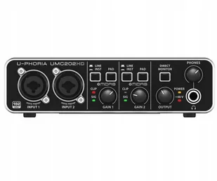 Behringer umc2 02hd u-PHORIA 2 X 2 192 kHz USB Audio Interface U-PHORIA UMC202HD - Inne akcesoria muzyczne - miniaturka - grafika 1