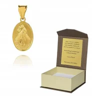 Wisiorki - Złoty medalik Jezus Miłosierny srebro M24 - miniaturka - grafika 1