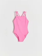 Stroje kąpielowe dla dziewczynek - Reserved - Strój kąpielowy jednoczęściowy - intensywny róż - miniaturka - grafika 1