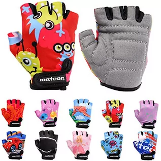 Rękawiczki - Dziecięce rękawiczki rowerowe Meteor unisex - żelowe rękawiczki BMX, MONSTER, rozmiar Jr M/szerokość dłoni 7-7,5cm - grafika 1