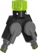 Inne akcesoria do nawadniania - Stalco Rozgałęźnik do ogrodu podwójny z zaworami wielofunkcyjny - miniaturka - grafika 1