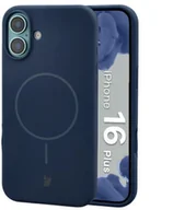 Etui i futerały do telefonów - Bizon Silikonowe etui z pierścieniem magnetycznym Soft Case Magnetic do iPhone 16 Plus, granatowe - miniaturka - grafika 1