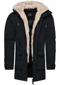 Kurtki męskie - Kurtka męska parka z futerkiem czarna Recea - miniaturka - grafika 1