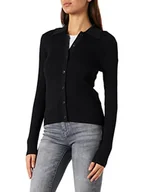 Kurtki damskie - Bestseller a/s Damska kurtka z dzianiny Slfally Ls Knit Cardigan Poloneck B Noos, czarny, XS - miniaturka - grafika 1