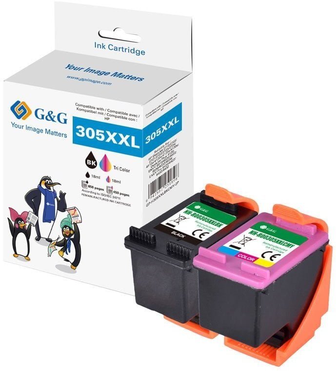 Tusz G&G XXL-kartridże zestaw 2 dla HP 305XL/ 3YM62AE + 3YM63AE 19550