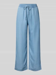 Spodnie szerokie z lekkiego lyocellu imitującego denim - Spodnie damskie - miniaturka - grafika 1
