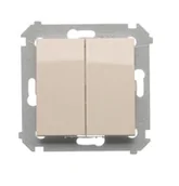 Wyłączniki światła i elektryczne - Wyłącznik schodowy podwójny z podświetleniem SIMON 54 - kremowy - miniaturka - grafika 1