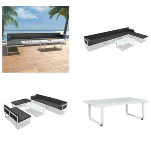 vidaXL 5-częściowy zestaw wypoczynkowy do ogrodu textilene aluminium czarny - Zestaw mebli ogrodowych - Zestawy mebli ogrodowych - Sofa ogrodowa - Sofy ogrodowe - Sofy ogrodowe - miniaturka - grafika 1