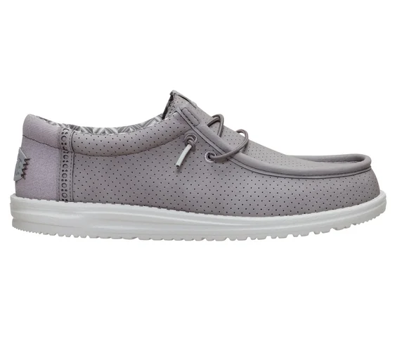BUTY MĘSKIE HEY DUDE WALLY Letnie Wsuwane Lekkie Mokasyny 45150-1XH Szary 45