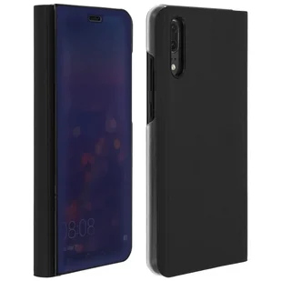 Etui z klapką, lustrzane etui do Huawei P20, stojące etui – czarne - Etui i futerały do telefonów - miniaturka - grafika 1