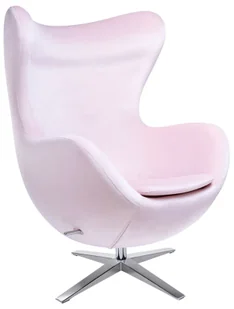 Jasnoróżowy fotel obrotowy jajo do salonu Z7-L71 - Fotele - miniaturka - grafika 1