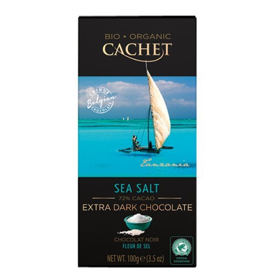 Czekolada ciemna (72%) Bio-Organic Sól morska Cachet (90g)