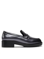 Półbuty damskie - Calvin Klein Loafersy Rubber Sole Loafer W/Hw - Pearl HW0HW02002 Czarny - miniaturka - grafika 1