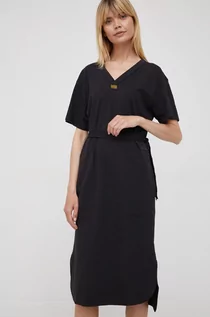 Sukienki - G-Star sukienka bawełniana kolor czarny mini oversize - grafika 1