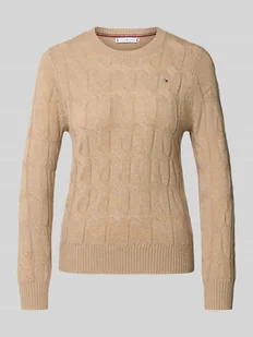 Sweter z dzianiny o kroju regular fit z czystej wełny - Swetry damskie - miniaturka - grafika 1