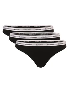 Calvin Klein Stringi w 3-paku Kobiety Bawełna czarny jednolity, M - Majtki damskie - miniaturka - grafika 1