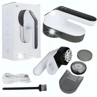 Golarki do ubrań - Golarka do ubrań swetrów tapicerki BIAŁĄ MOCNA PROFESJONALNA 6 NOŻY LCD 2w1 - miniaturka - grafika 1