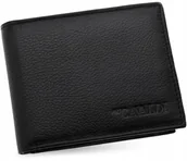 Portfele - Mały skórzany portfel męski rozkładany poziomy miękka skóra rfid czarny - miniaturka - grafika 1