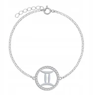 Bransoletki - Srebrna Bransoletka Znak Zodiaku BLIŹNIĘTA DEDY - miniaturka - grafika 1