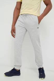 Spodnie męskie - Fila spodnie dresowe kolor szary gładkie - grafika 1
