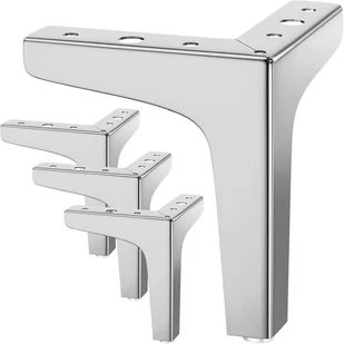 Nogi meblowe srebrne 4-częściowe, nośność 800 kg, nowoczesne metalowe nogi stołowe trójkątne 10 cm - Zawiasy, okucia i inne akcesoria Nogi meblowe srebrne 4-częściowe, nośność 800 kg, nowoczesne metalowe nogi stołowe trójkątne 10 cm - Zawiasy, okucia i inne akcesoria - miniaturka - grafika 1