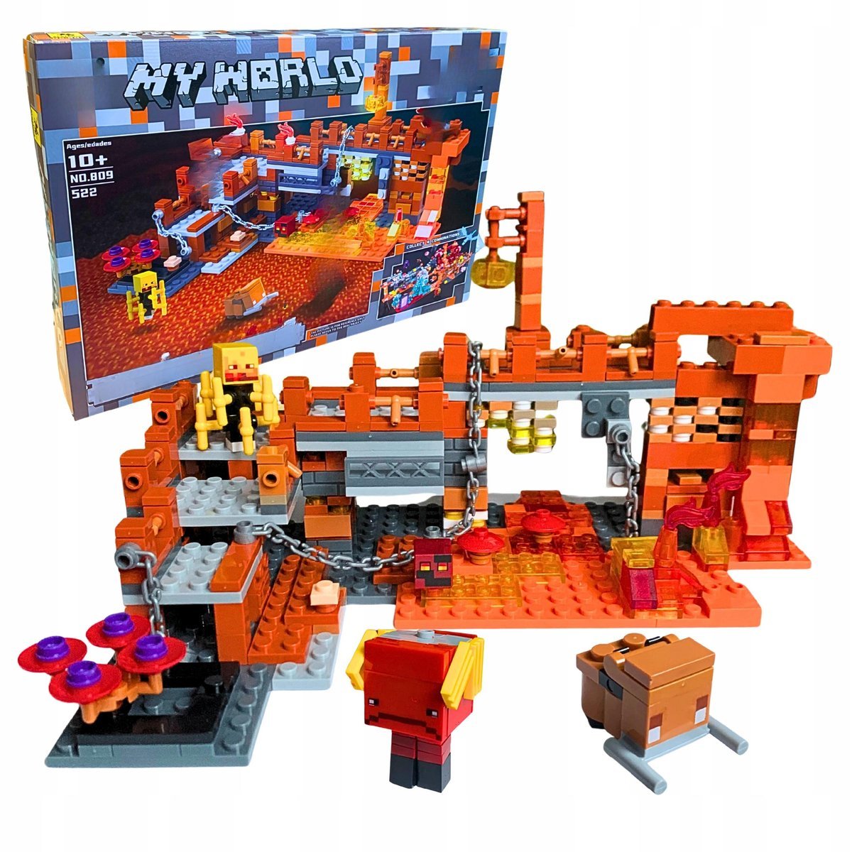 Klocki My World Twierdza Zestaw Konstrukcyjny Lawa Nether Figurki Zamek