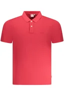 Koszulki męskie - PEPE JEANS MĘSKA KOSZULKA POLO Z KRÓTKIM RĘKAWEM CZERWONA - Pepe Jeans - miniaturka - grafika 1