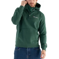 Bluzy sportowe męskie - Bluza Champion Half-Zip Heavy Fleece Hoodie 217866-GS568 - zielona - miniaturka - grafika 1