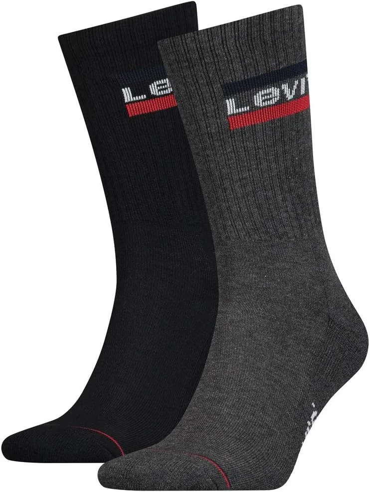 SKARPETY WYSOKIE UNISEKS 2 SZTUKI BAWEŁNA MID GREY BLACK